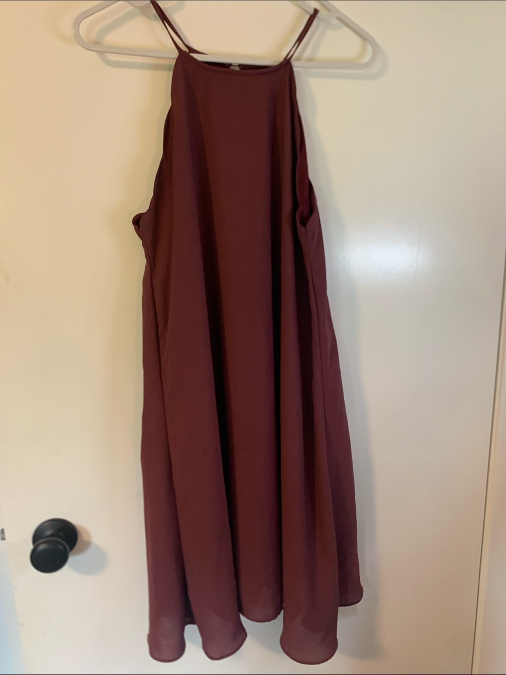 Wishlist Burgundy Halter-Style Midi Dress